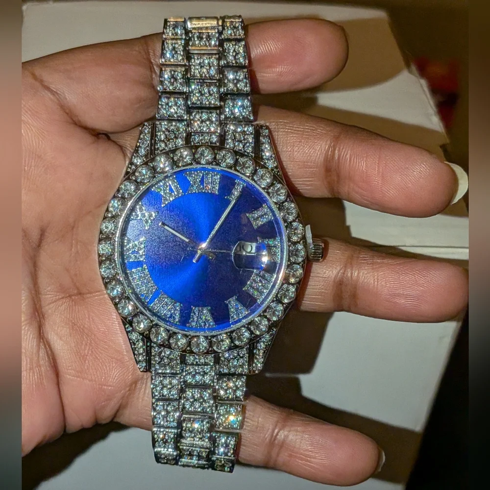Diamond cuban link watch